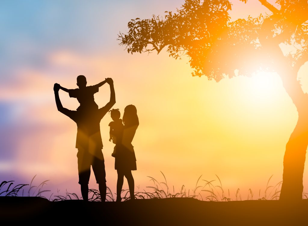 Family silhouette representing financial independence