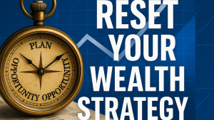 resetting your wealth strategy for the new year accompanied with a golden compass representing finding your way twoards your financial goals